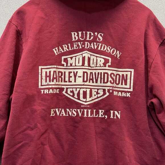 Harley Davidson Motorcycle Jacket Hoodie Buds Evansville Indiana Women's Large - Picture 4 of 12
